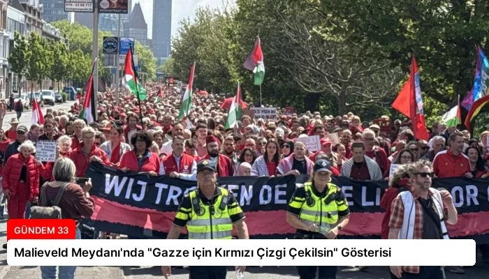 Malieveld Meydanı’nda “Gazze için Kırmızı Çizgi Çekilsin” Gösterisi