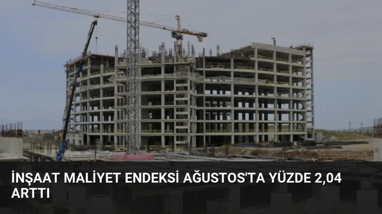 İnşaat Maliyet Endeksi Ağustos’ta Yüzde 2,04 Arttı