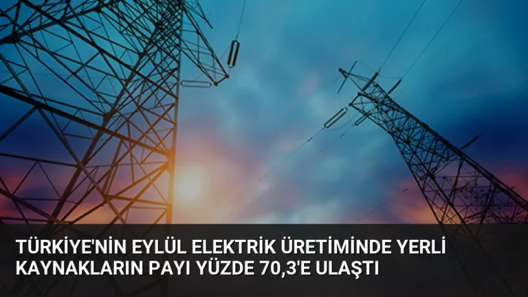 Türkiye’nin Eylül Elektrik Üretiminde Yerli Kaynakların Payı Yüzde 70,3’e Ulaştı
